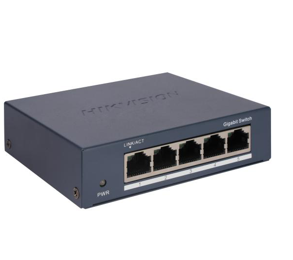 Switch Hikvision DS-3E0505-O: 5 × Gigabit RJ45 ports, 10 Gbps,