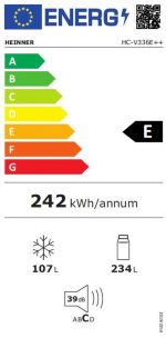 Combina frigorifica HEINNER HC-V336E++, 340 l, Clasa E, Alb - imagine 7