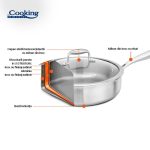 TIGAIE ADANCA INOX+CAPAC STICLA 28X7.5CM, ATOMIC3, COOKING BY HEINNER - imagine 7
