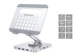 Conceptronic DONN26G Tablet Stand with 8-in-1 USB 3.2 Gen 1 - imagine 4