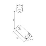 Spot Vivalux WHITE LUX, GU10, max. 35W, IP20, Ø70x400mm, Alb, - imagine 2
