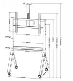 Stand TV mobil Serioux TV213CA, dimensiuni: 1050x755x2320mm, compatibilitate Max Vesa: - imagine 4