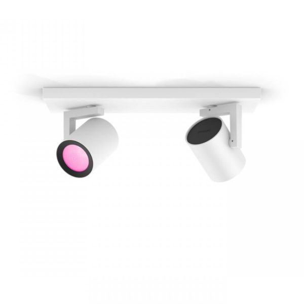 Spot LED RGB Dublu Philips Hue Argenta, Bluetooth, 2xGU10, 2x5.7W