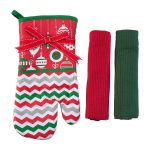 Set manusa bucatarie si 2 prosoape Red - imagine 2