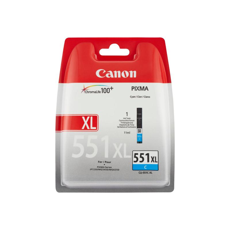 overlay_df697d75b93a85714fc6a8e86472fd22.jpg Cartus cerneala Canon CLI-551XL, cyan, capacitate 11ml, pentru Canon Pixma - imagine 1