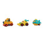 SET 3 VEHICULE ACTIONATE PRIN INERTIE- CAMION GALBEN, MASINA DE - imagine 2