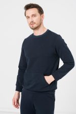 BLUZA COTON CASUAL BARBATI NAVY-M - imagine 4