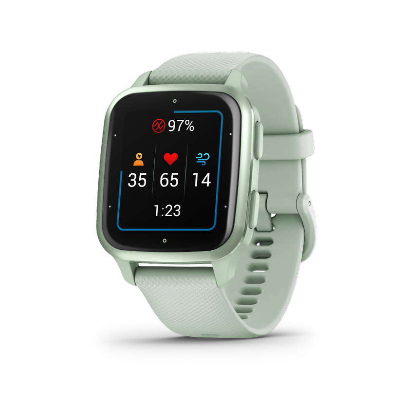 overlay_e1ef3936f585bcd07ca9245285212b07.png Ceas Smartwatch Garmin Venu SQ2 Metallic Mint Bezel with Cool - imagine 1