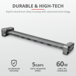 Hub USB Trust Dalyx, USB-C, 10 porturi, HDMI, RJ-45, Argintiu - imagine 7
