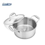 SEMIOALA INOX+CAPAC STICLA 20x10CM, 2.8L, ATOMIC3, COOKING BY HEINNER - imagine 3