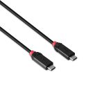 Cablu Lindy 1m USB4 240W Type C, 40 Gbps, Black - imagine 2