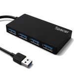 Hub USB SPACER SPHB-USB-4U30-03 USB-A, 4 porturi, Negru - imagine 2