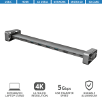 Hub USB Trust Dalyx, USB-C, 10 porturi, HDMI, RJ-45, Argintiu - imagine 2