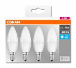 4 Becuri LED Osram Base Classic B, E14, 4.9W (40W),