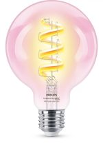 Bec LED RGB inteligent Philips Filament Globe G95, Wi-Fi, E27, - imagine 2