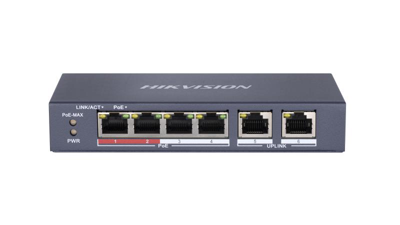 overlay_eb3592acc363b42423785c172a52a71c.png Switch PoE Hikvision DS-3E0106P-E/M(B): 4 x 10/100Mbps PoE port, and - imagine 1