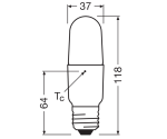 Bec LED Osram Parathom Stick, E27, 9.5W (75W), 1055 lm, - imagine 2