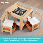 Set masuta si 2 scaune , lemn natur, U-Grow - imagine 11