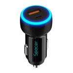 Alim. auto Spacer USB-A&C 17W negru - imagine 4
