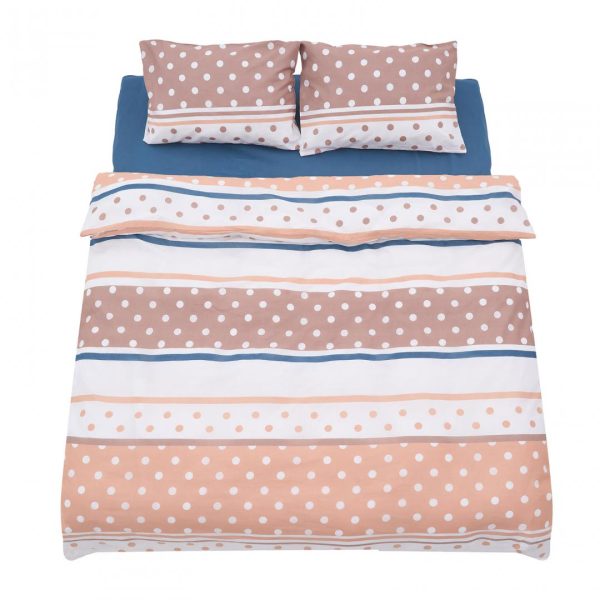 Lenjerie dubla 100% bumbac 4 piese, Polka