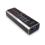Hub Lindy 7x porturi USB 3.0,dintre care 3x porturi USB