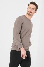 BLUZA COTON CASUAL BARBATI TAUPE-XXL - imagine 2