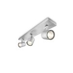 Spot Triplu Philips Runner, 3xGU10, 3x20W, IP20, 10.9x48x9cm, Metal, Argintiu - imagine 2