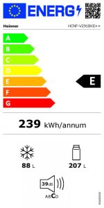 Combina frigorifica HEINNER HCNF-V291BKE++, No Frost, 294 l, Clasa: E, - imagine 3
