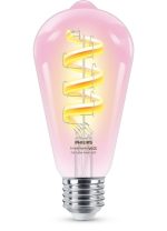 Bec LED RGB inteligent Philips Filament Bulb Clear ST64, Wi-Fi, - imagine 2