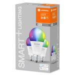 3 Becuri LED RGB inteligent Ledvance SMART+ WiFi Classic Multicolour