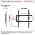 Suport TV de perete Barkan fix, compatiblitate ecran 13-65", greutate - imagine 2
