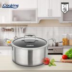 SEMIOALA INOX+CAPAC STICLA IN 3 STRATURI 24x12 CM, 5 L, - imagine 6