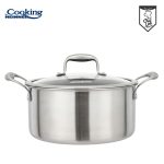 SEMIOALA INOX+CAPAC STICLA IN 3 STRATURI 28x13 CM, 7 L, - imagine 2