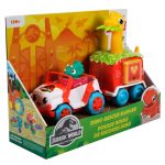 VEHICUL DE SALVARE CU REMORCA COLORATA, DINO, JURASSIC WORLD, TOMY - imagine 2