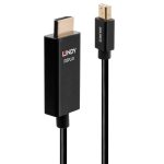 Cablu Lindy LY-40922, Mini DisplayPort to HDMI Cable, 2m, negru - imagine 2
