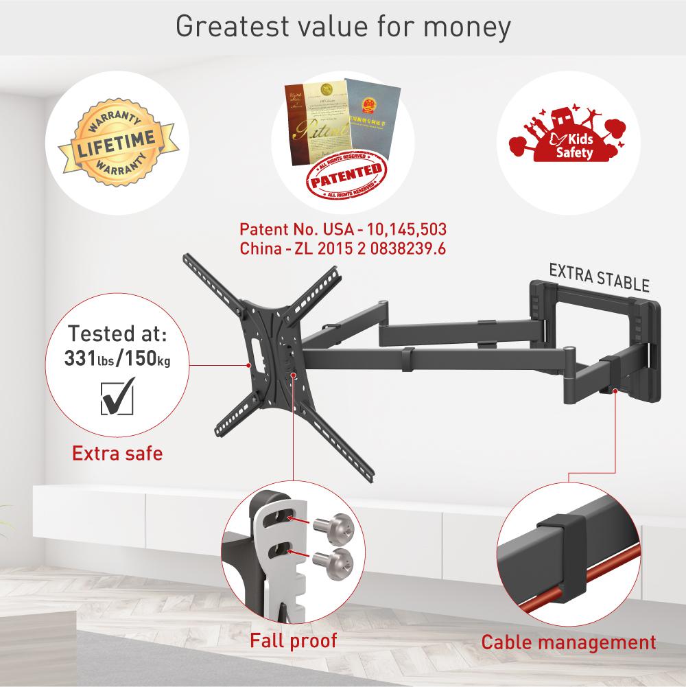 overlay_f6adb3baeb381df3c734be34ff8c8dbc.jpg Suport TV plat/curbat de perete cu 2 brate Barkan BM464XL, - imagine 1
