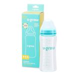 Biberon de sticla 260 ml+2 tetine extra, U-Grow