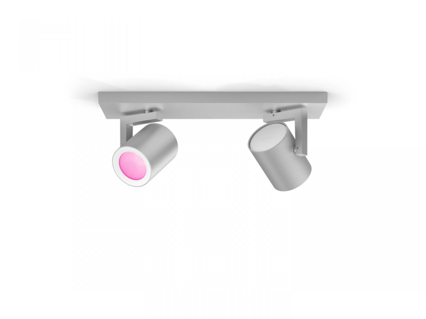overlay_f93ae06cc4ad905f67650cd4bfb3582a.jpeg Spot LED RGB Dublu Philips Hue Argenta, Bluetooth, 2xGU10, 2x5.7W - imagine 1