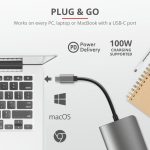 Hub USB Trust Dalyx, USB-C, 7 porturi, HDMI, RJ-45, Negru - imagine 9