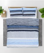 Lenjerie dubla,100% bumbac,4 piese, Azul - imagine 3