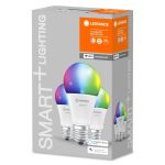 3 Becuri LED RGB inteligent Ledvance SMART+ WiFi Classic Multicolour