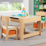 Set masuta si 2 scaune , lemn natur, U-Grow - imagine 9