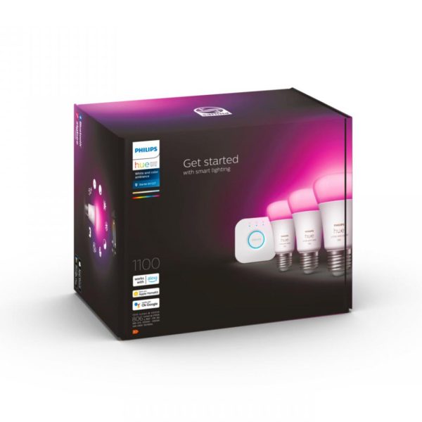 Pachet 3 Becuri LED RGB inteligente Philips Hue A60, Bluetooth,
