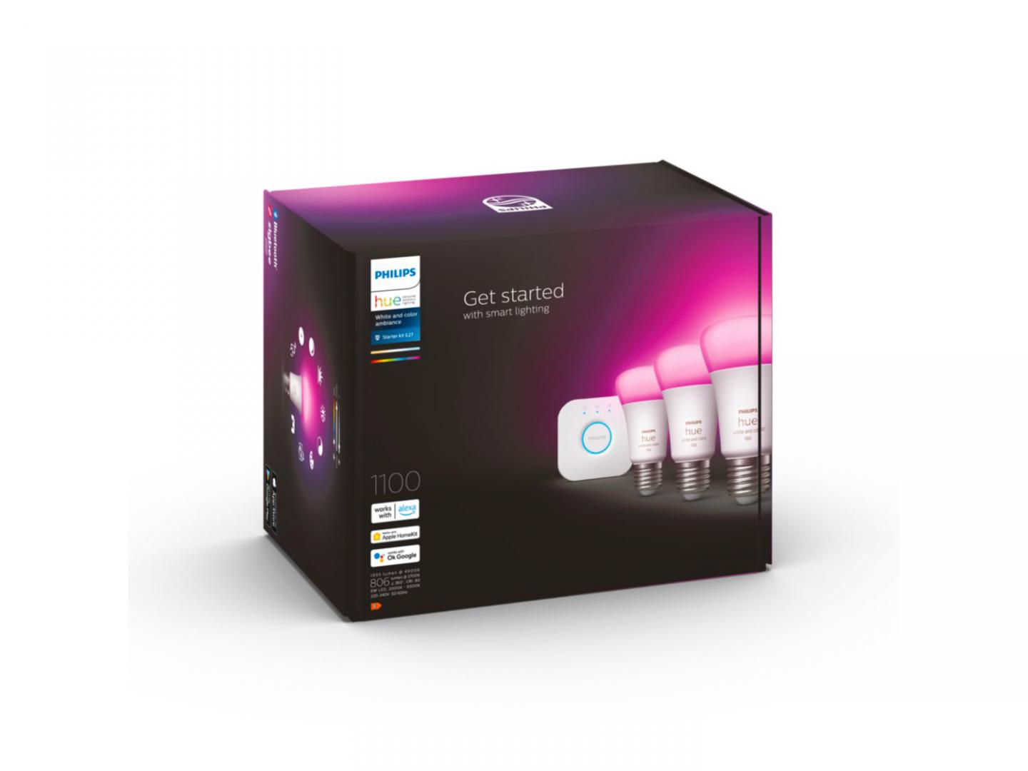 overlay_fafcc9288f344109634d9fcf7eca1887.jpeg Pachet 3 Becuri LED RGB inteligente Philips Hue A60, Bluetooth, - imagine 1