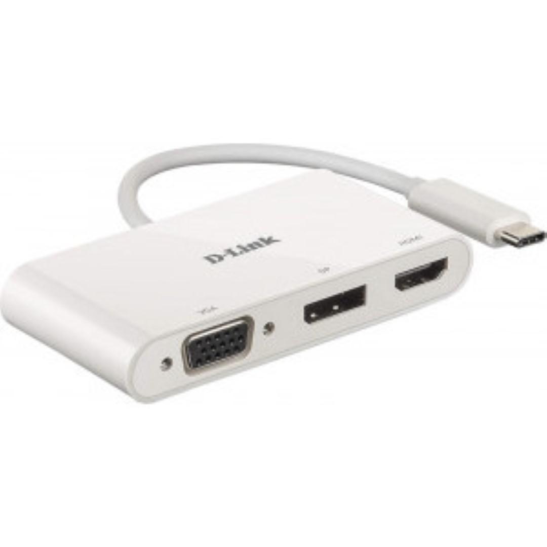 overlay_fb0b5880dfb3398a85c1348aed5e54fc.jpg D-Link DUB-V310 3-in-1 USB-C Hub with HDMI, VGA and DisplayPort - imagine 1