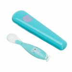 Lingurita silicon cu suport tip ventuza,blue, U-Grow - imagine 3