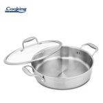 CRATITA INOX+CAPAC STICLA 26X7CM, 3.5L, ATOMIC3, COOKING BY HEINNER - imagine 3
