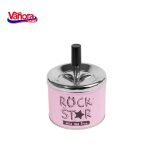 "SCRUMIERA ANTI-VANT CU BUTON 9x11 CM  Material: Otel +