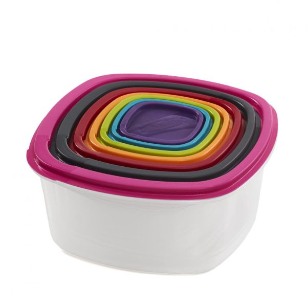 SET 7 CASEROLE PATRATE CU CAPACE,PLASTIC, VANORA HOME