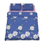 Lenjerie Vanora de pat king size Microfibra Blue Daisy - imagine 5